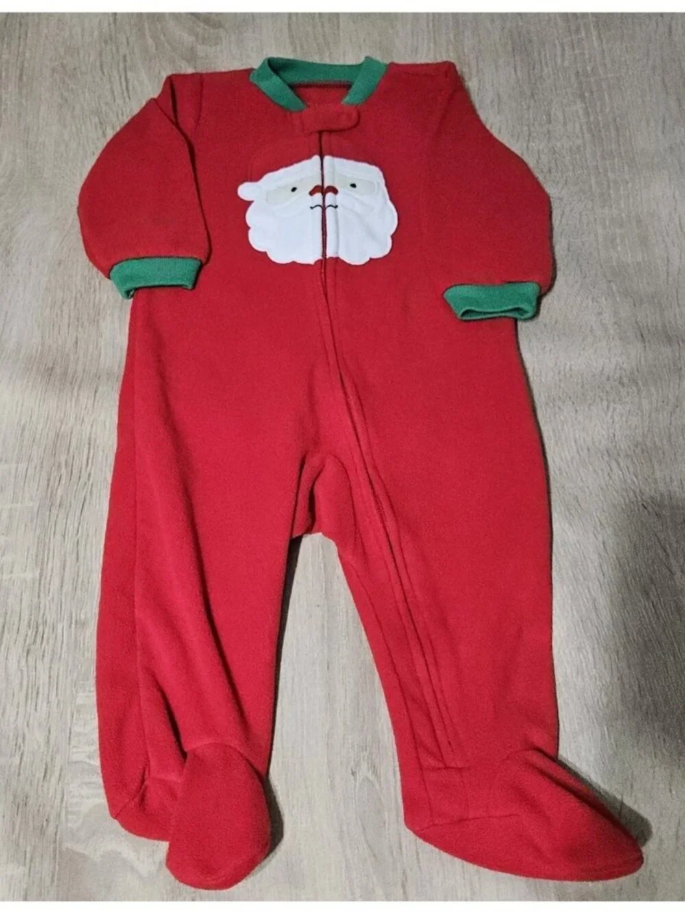 Lot Of 6 Carters Fleece Footed Pjs Pajamas Size 3-6 Months Boys Cozy Santa Moose